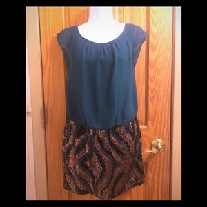 Super Cute Sequin bottom mini shirt dress. Size L